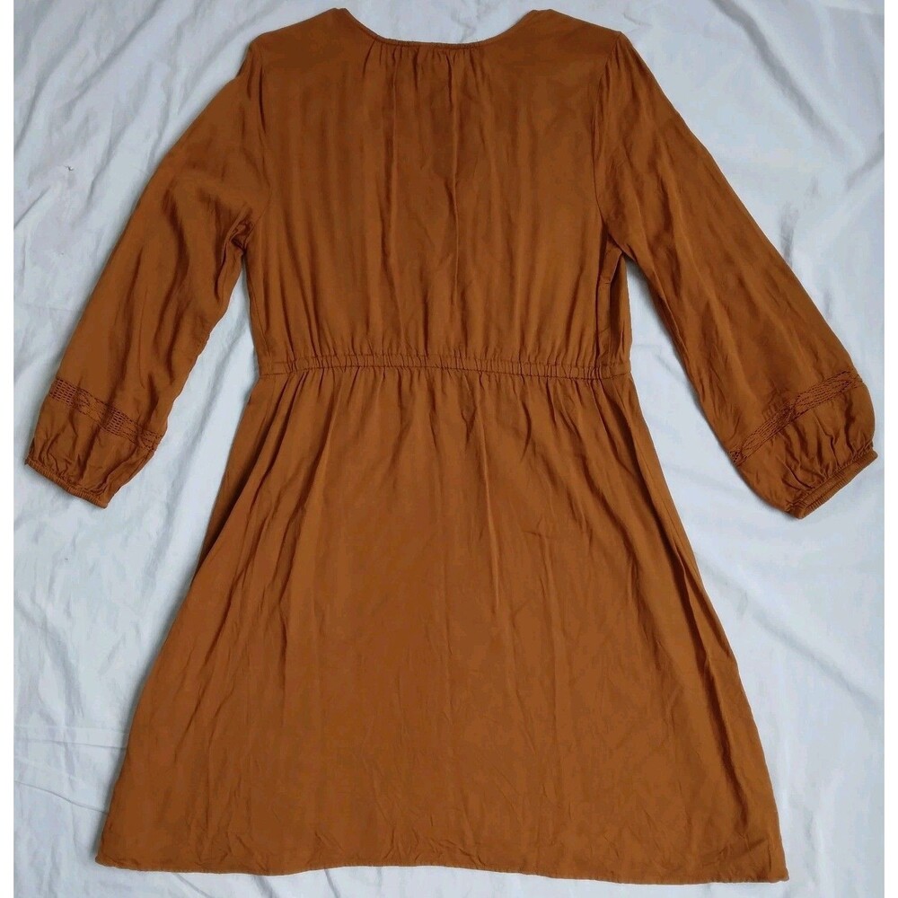 Old Navy Dress Knee Length Terracotta Cottagecore Prairie Boho Crochet Women's M - Picture 7 of 9